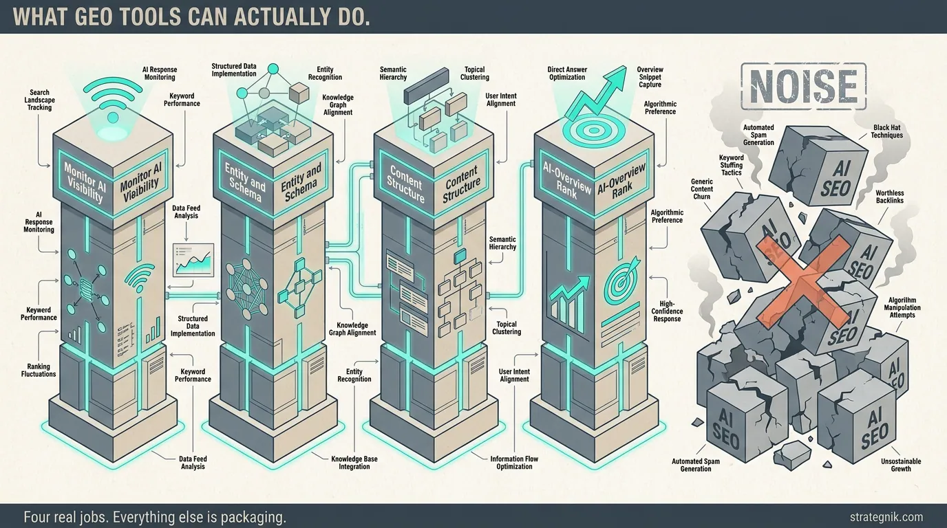 The Best GEO & AEO Tools in 2026 (And What They Can't Do) — Strategnik