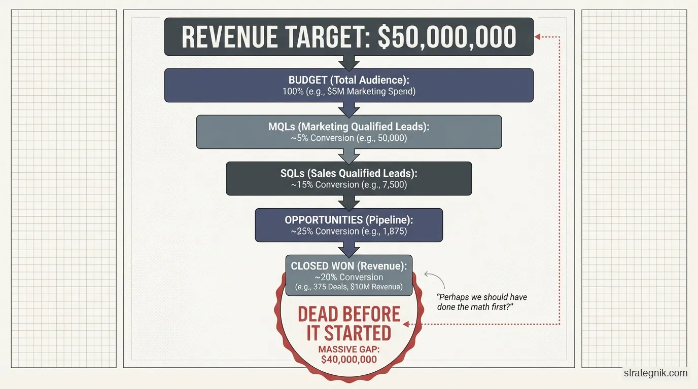B2B Funnel Math: The Numbers That Kill the Deal Before It's a Lead — Strategnik