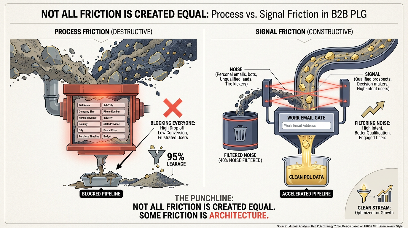 Process friction versus signal friction — not all friction is created equal in B2B PLG